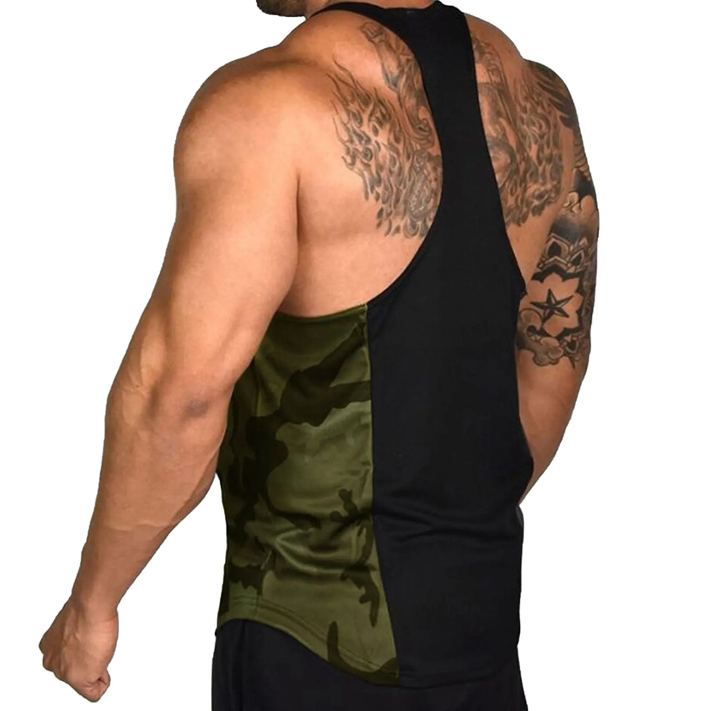 Gym Mens Bodybuilding Camo Sleeveless Single Tank Top Muscle Stringer Athletic Fitness Vest Tops Summer Clothes