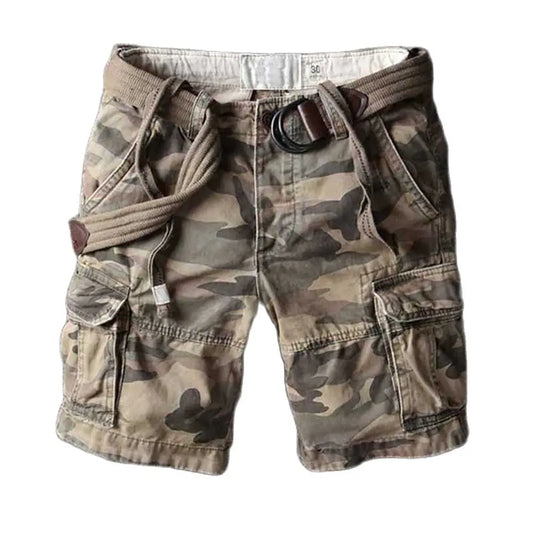 Retro Military Camo Cargo Shorts Men Casual Army Style Beach Shorts Premium Quality Loose Baggy Pocket Short Summer Clothes