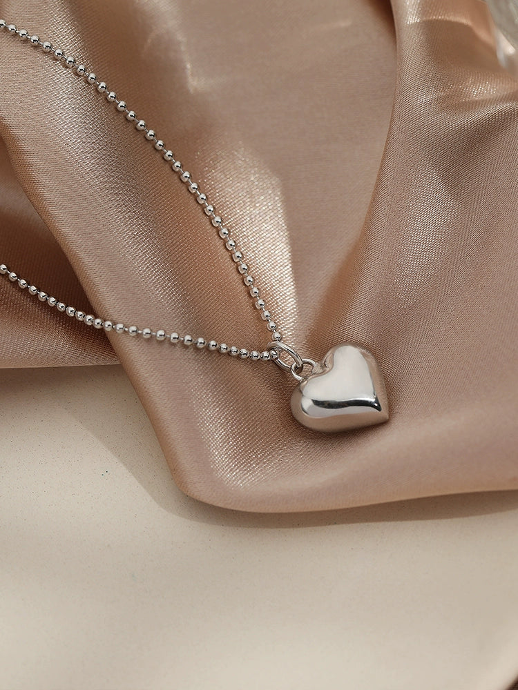 Shiwu Heart Women's Hip-Hop Sweet Cool Silver Sweater Chain