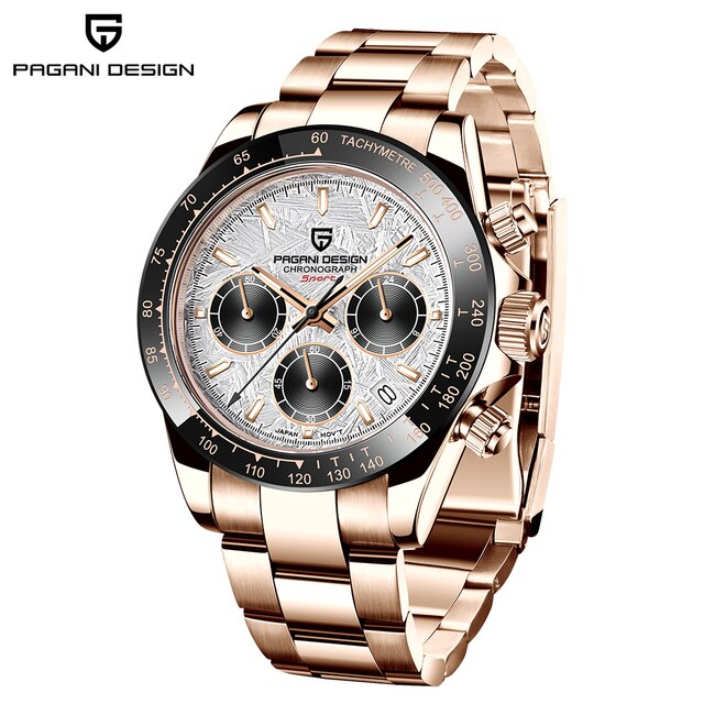 PAGANI DESIGN Top Brand New Men Quartz Wristwatch Luxury Sapphire Glass Sports Watch Rubber Strap Chronograph Watch Men Relogio