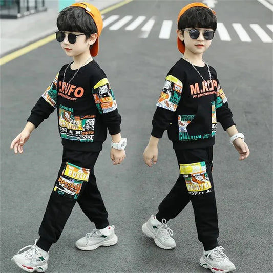 Children's wear suit spring autumn clothing Set boys clothes children Tracksuit long sleeved Toddler Kids sport Suit clothes Set