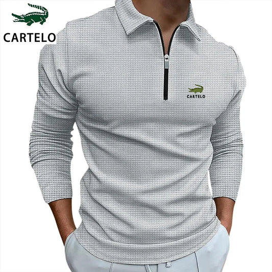 New autumn men's Polo shirt long sleeve fashion casual solid luxury fashion men's Polo shirt T-shirt top