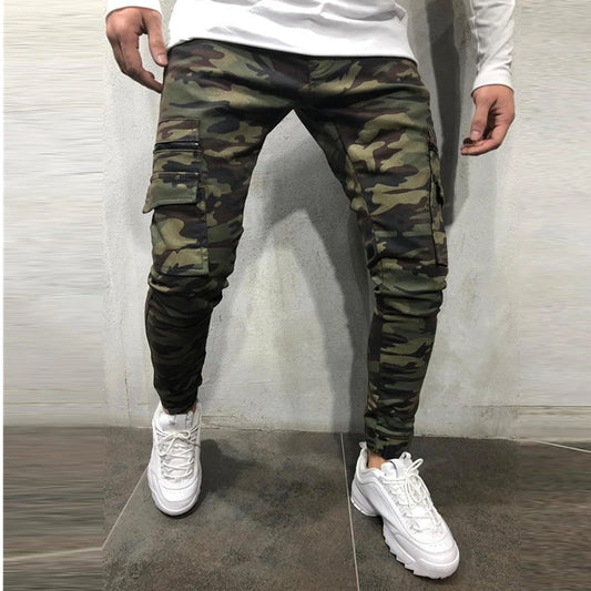 Men's Fashion Joggers Camouflage Jeans Youth Personality Slim Trend Jeans Trousers Spring and Autumn Cargo 2022 New Men's Pants