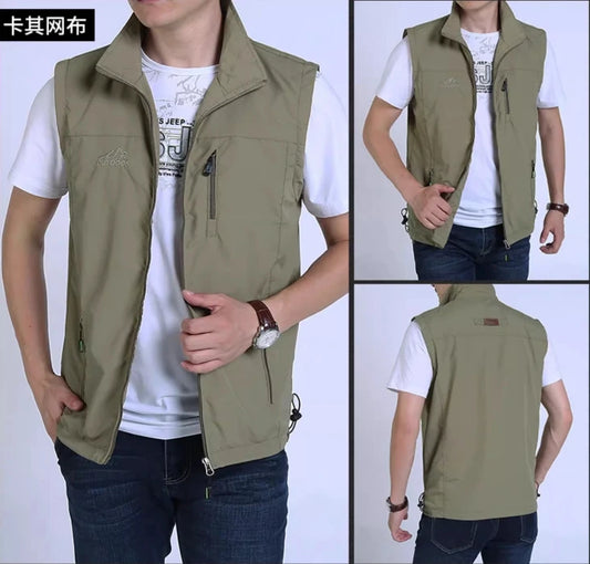 Outdoor sports quick drying men's vest, camisole, breathable vest, spring/summer/autumn new fishing clothes