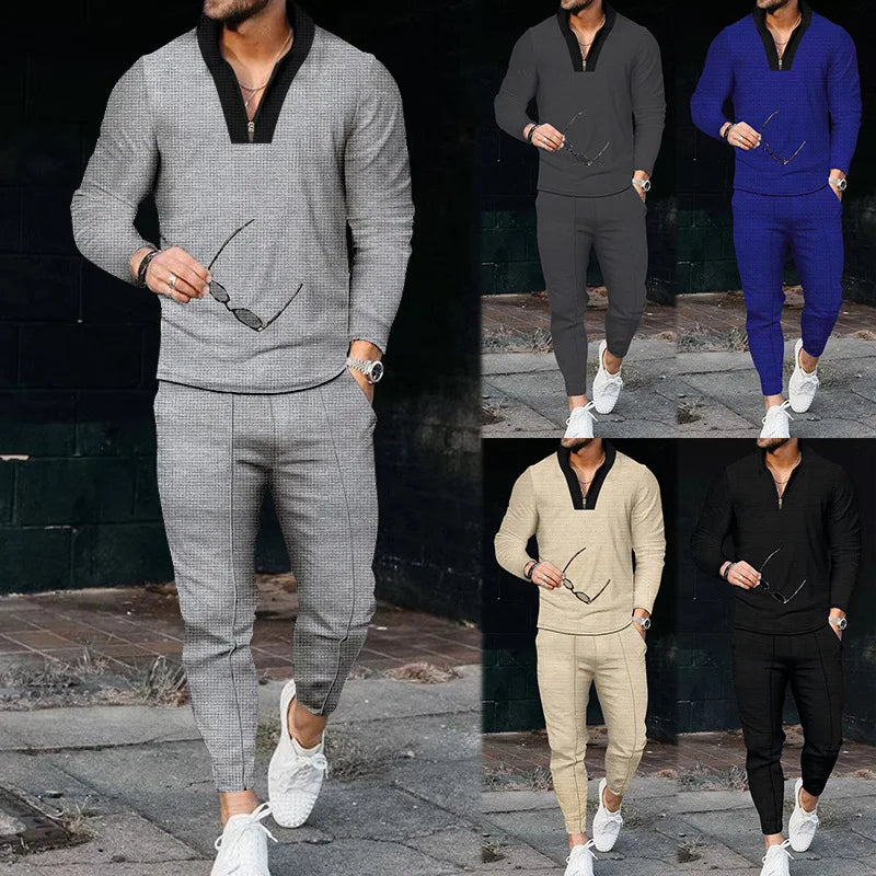 2023 Men‘s Summer Clothing Luxury V Neck Shirts Short Sleeve Set Casual Man Shorts Tracksuit Outfits Social Golf Lapel T-Shirts