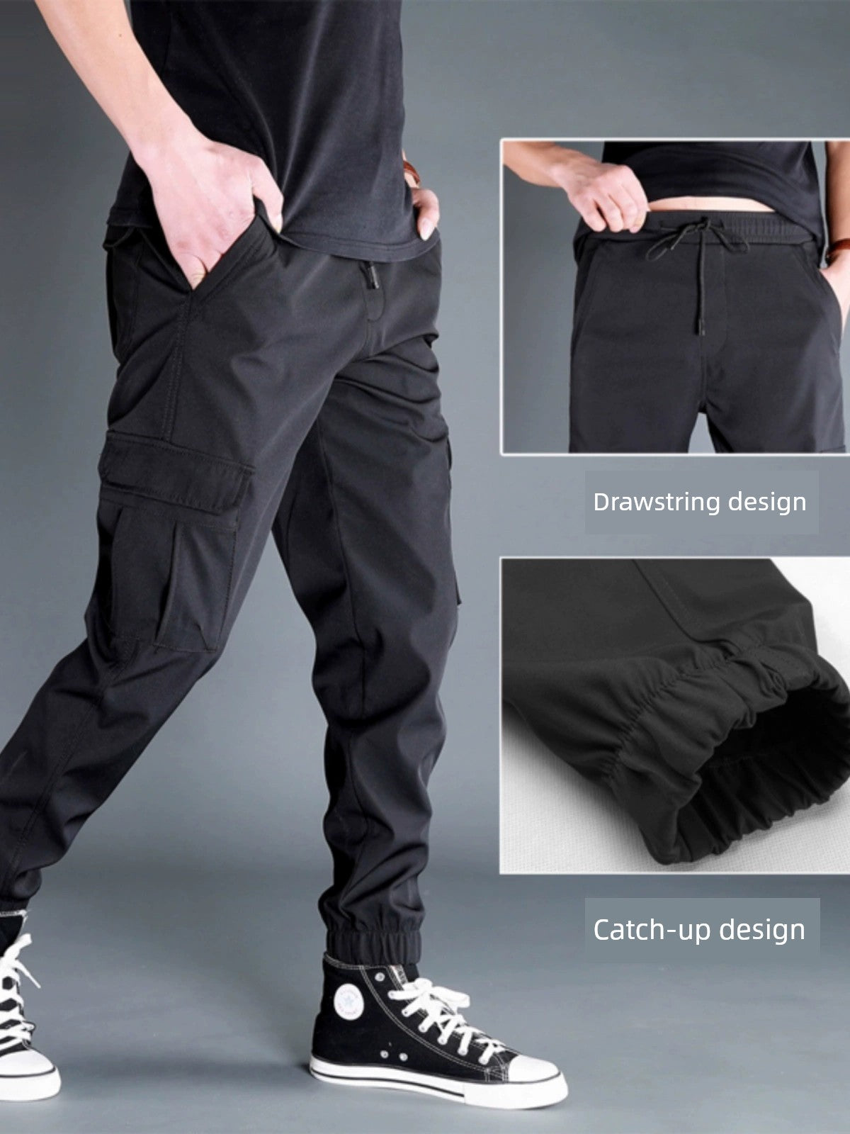 Trendy Men's Spring and Autumn Summer American Cargo Pants