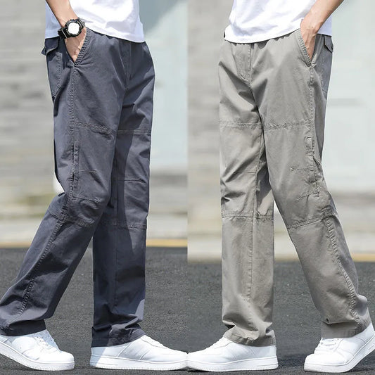 Men's Pants New Cargo Pants Outdoor Casual Pants Cotton Comfortable Thin Style Sweatpants Multi-Pocket Work Pants