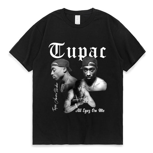 Rapper 2pac Graphic T-Shirt Hip Hop Tupac Print T Shirts Summer Short Sleeve Ladies Clothes Lady Tees Tops Female Womens Tshirt