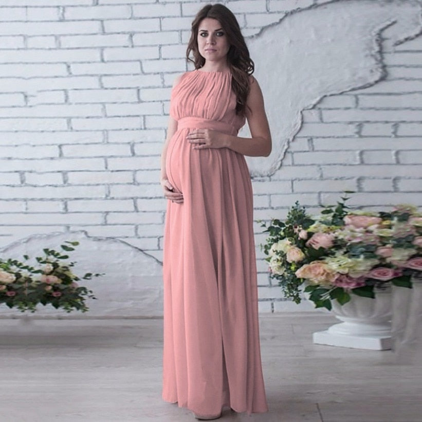 Women's Maternity Dress Pregnant Drape Photography Props Casual Nursing Boho Chic Tie Long Dress for ladies maxi dress