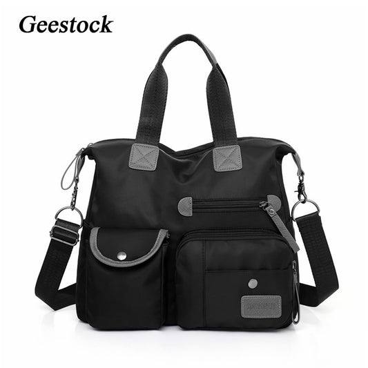Geestock Nylon Women Handbag Travel Top-Handle Bags Large Capacity Shoulder Bags Fashion Crossbody Messenger Bag for Ladies