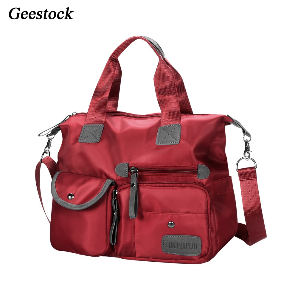 Geestock Nylon Women Handbag Travel Top-Handle Bags Large Capacity Shoulder Bags Fashion Crossbody Messenger Bag for Ladies
