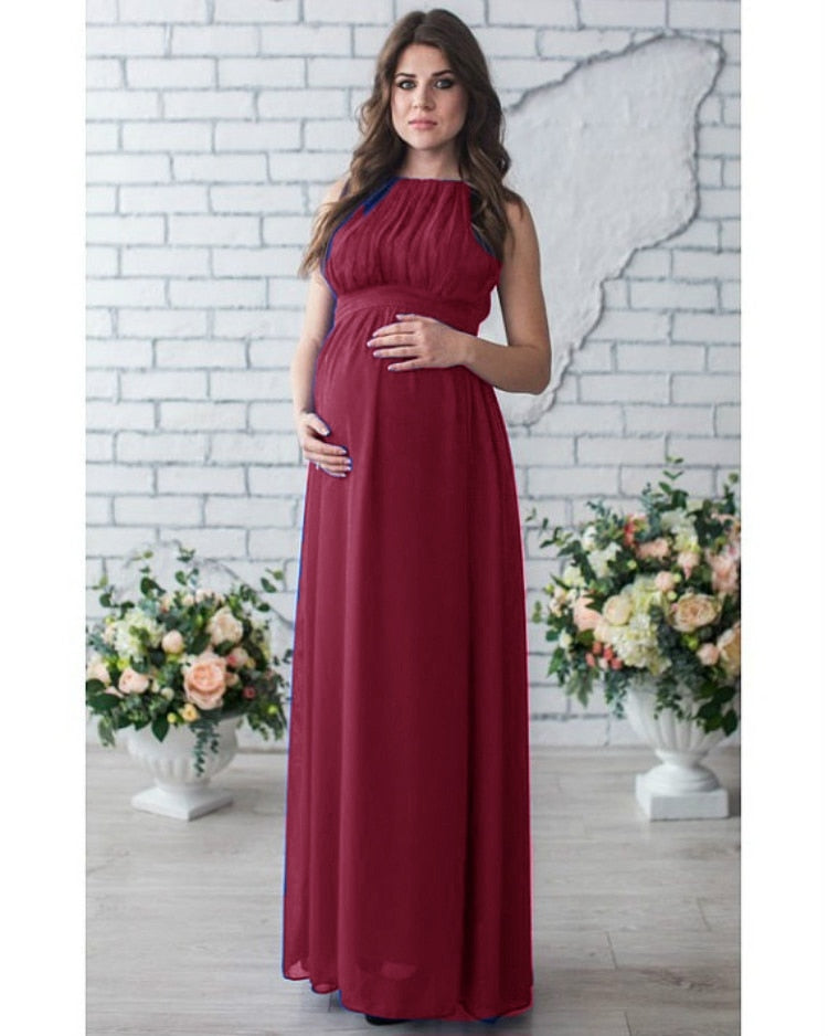 Women's Maternity Dress Pregnant Drape Photography Props Casual Nursing Boho Chic Tie Long Dress for ladies maxi dress