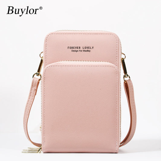 Buylor Crossbody CellPhone Bag Mini Summer Shoulder Bag Card Holder PU Leather Wallet  Small Phone Pouch Women Messenger Bag
