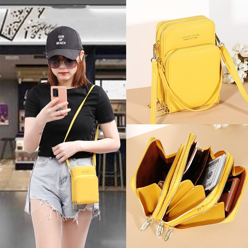 Buylor Crossbody CellPhone Bag Mini Summer Shoulder Bag Card Holder PU Leather Wallet  Small Phone Pouch Women Messenger Bag