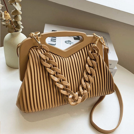 Luxury Brand Handbag Women Inverted Triangle Handle Leather Hand Pouch Classic Crossbody Bags For Women Tote Bag Lady Satchel