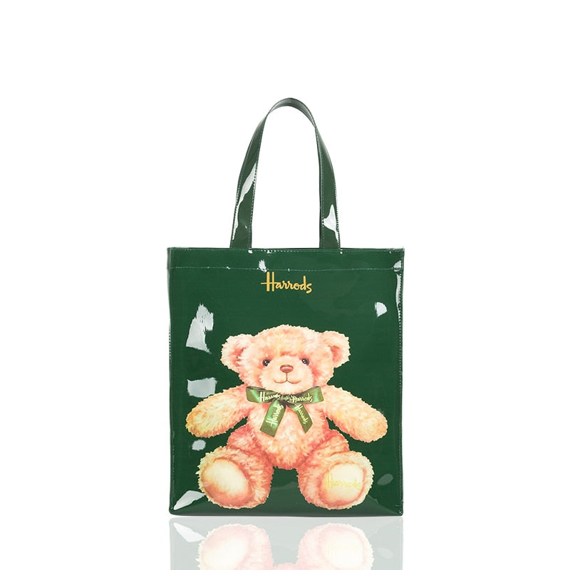 London Style PVC Reusable Shopping Purses Large Eco Friendly Flower Women&#39;s Tote Shopper Bag Summer Waterproof Beach Handbag